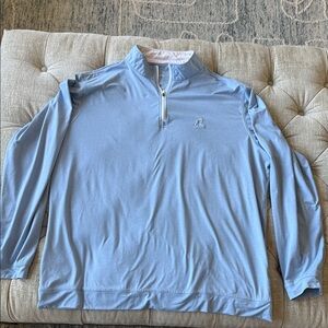 Rhoback Men’s performance XXL light Blue Quarter-Zip Pullover